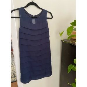 Tiered Navy Dress